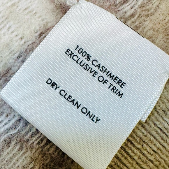 EUC White + Warren Warm Neutral Cashmere Fair Isle Cardigan Sweater - Picture 12 of 13